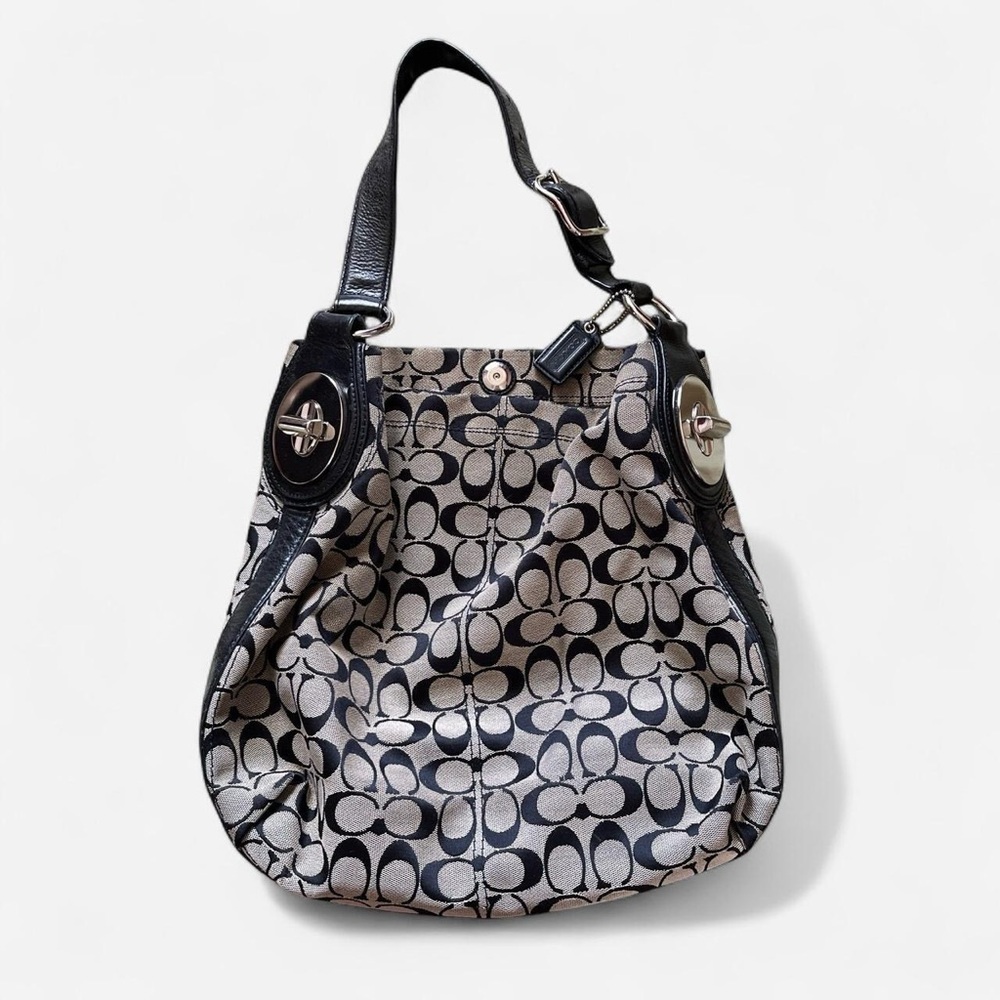 Black Coach Poppy Pocket Hobo bag